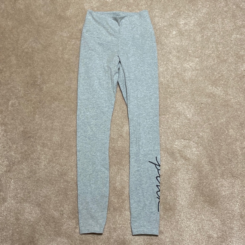 Pink, size XS, high waisted yoga leggings, grey